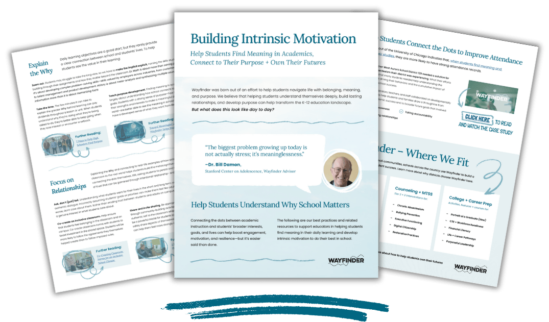 Building Intrinsic Motivation for K-12 Students with Wayfinder