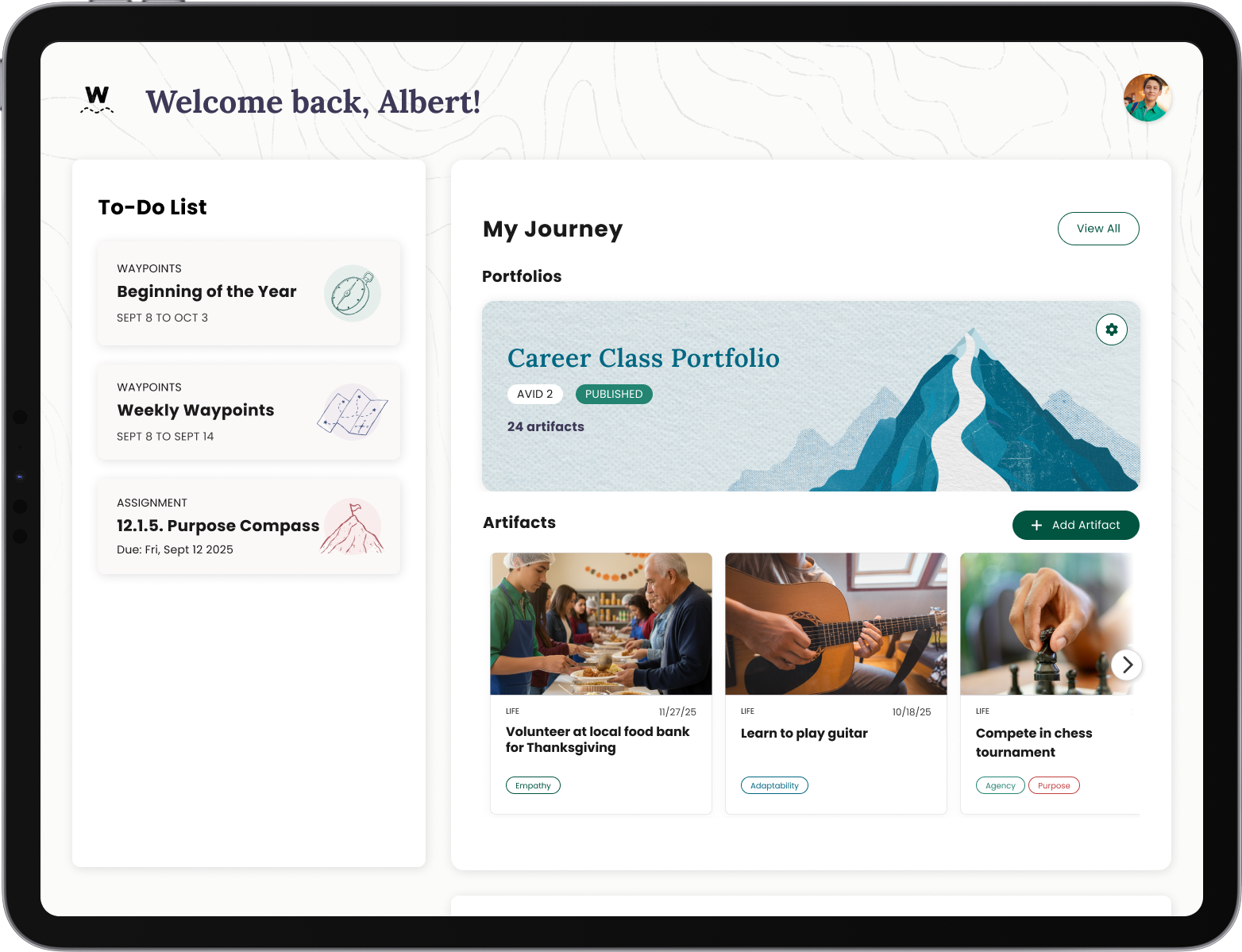 Portrait of a Graduate Student Dashboard