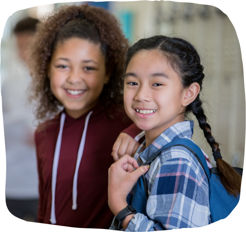 Students smiling after break activities