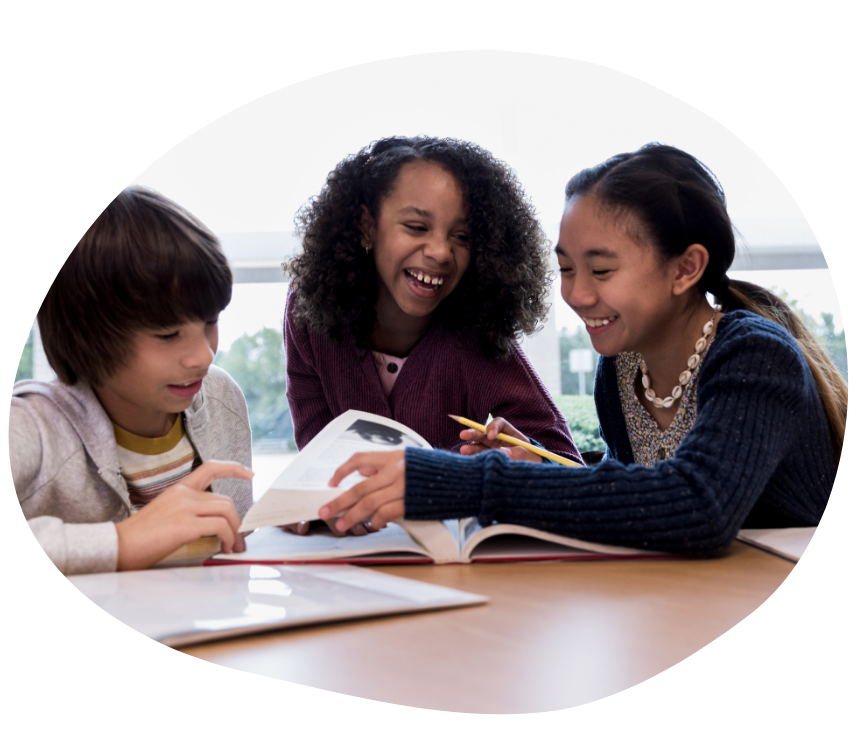 Middle school table students